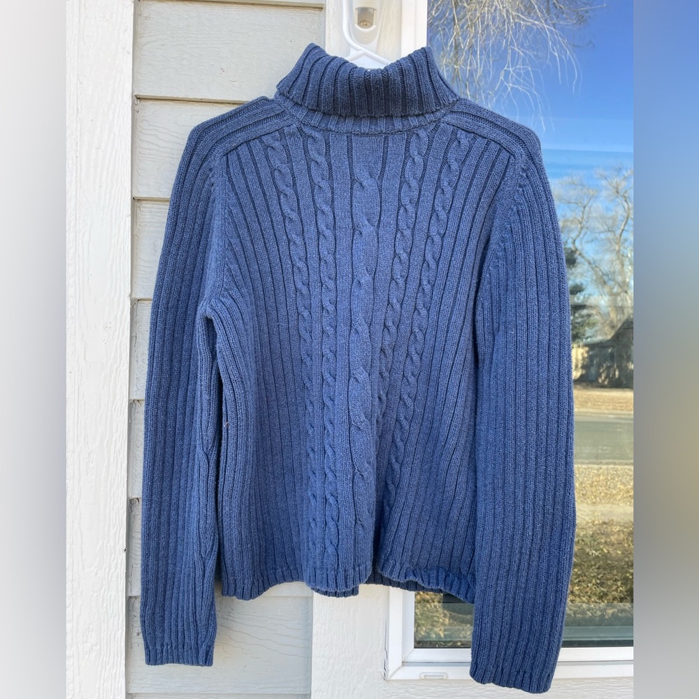 100% cotton Blue Cozy Turtleneck